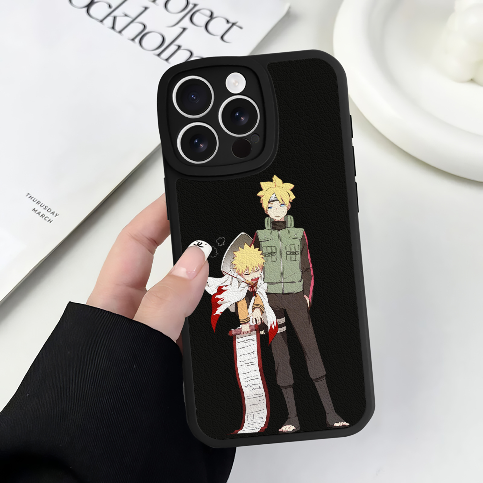（画像用） NARUTO -ナルト- 波風 ミナト Namikaze Minato 【iPhone 16シリーズ対応】シリコンスマホケース（レザー調） 材質：シリコン